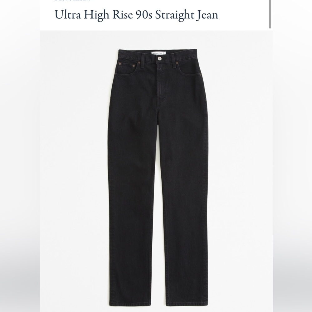 Abercrombie & Fitch Black Ultra High Rise 90s straight jeans in 26 LONG (size 2)